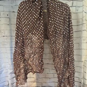 Thin Mauve and Silver Polka Dot Scarf